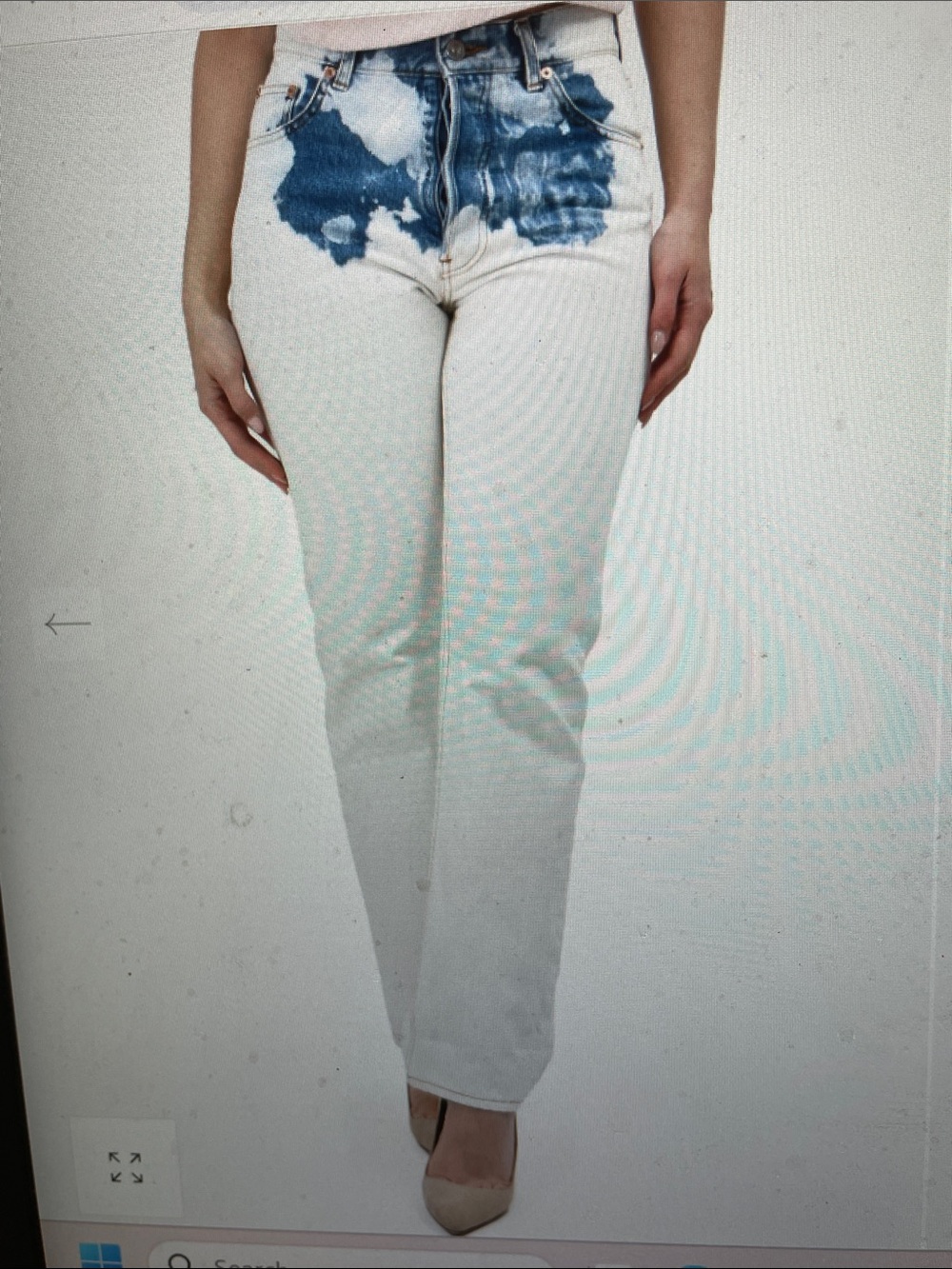 Balenciaga blue fade to bleach white High-Rise Straight leg Jeans - authentic